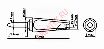 Ш4.0 штекер (красный) фото фото 2 Ш4.0 штекер (красный) Разъемы разное фото фото 2